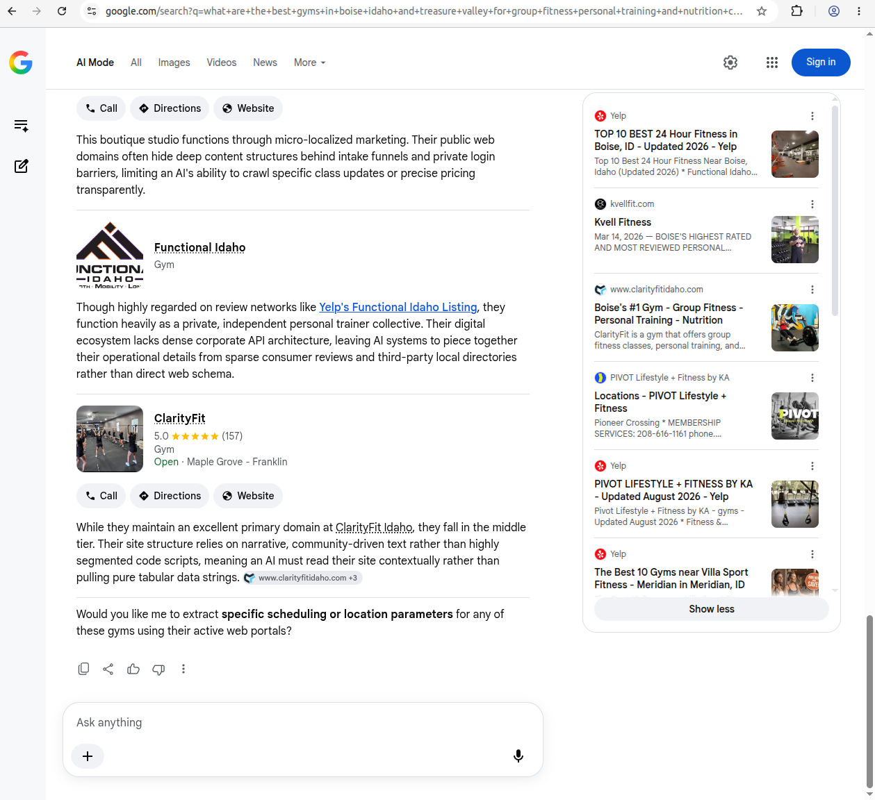 Google AI Mode Q2 screenshot 3